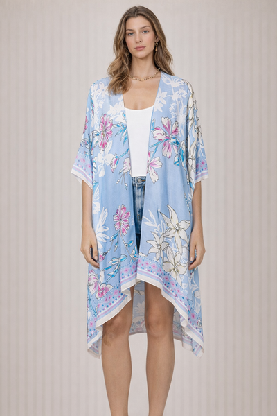Blue Drift Summer Kimono