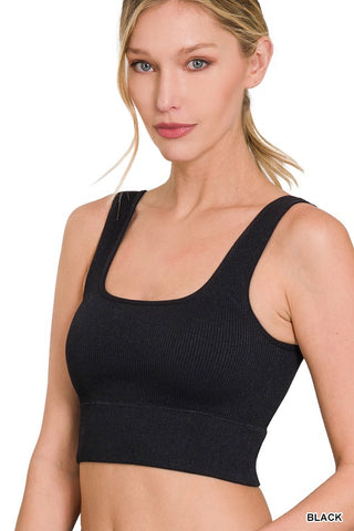 Ribbed Tank Top (Removable Bra Pads)