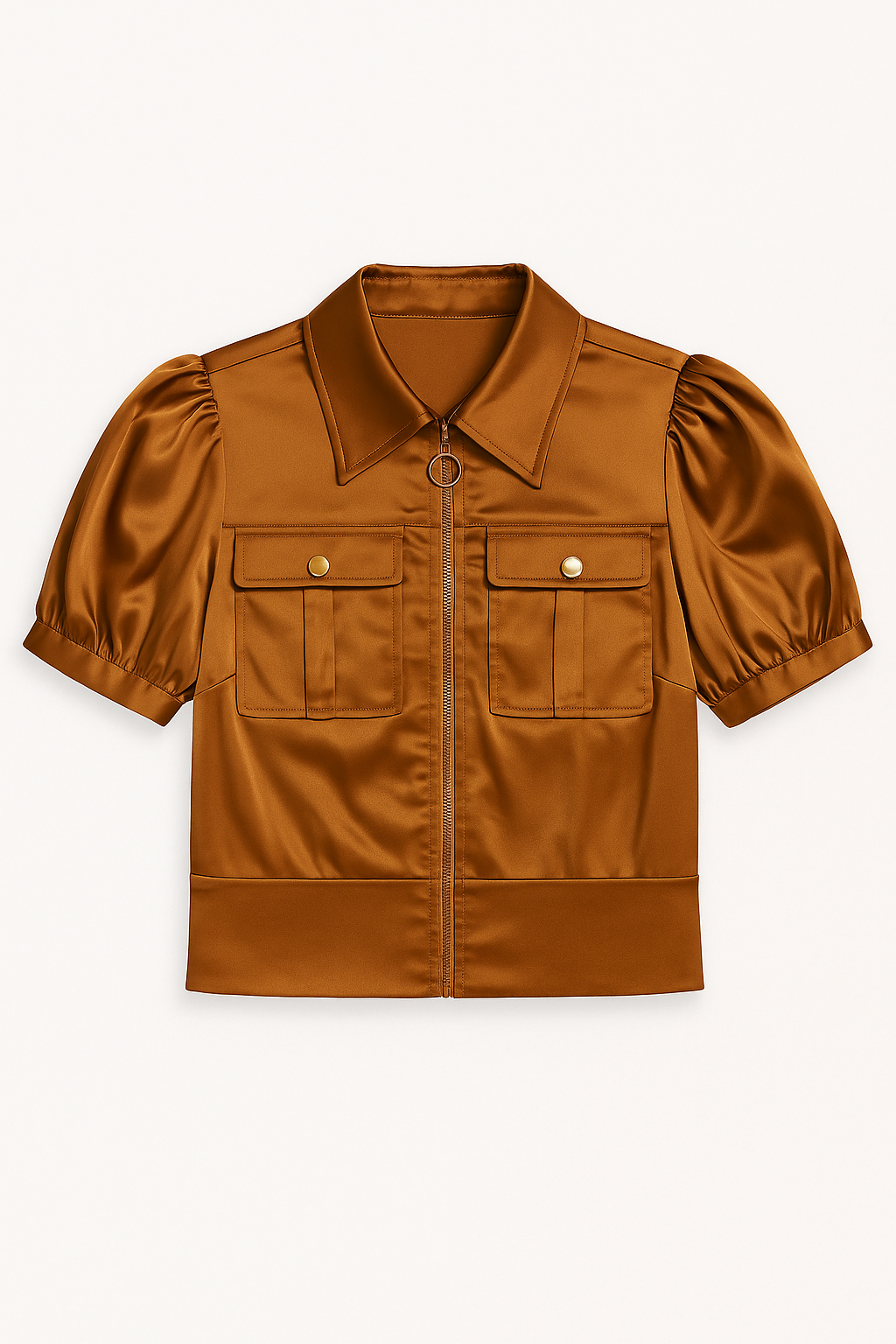 Satin Cropped Blouse Jacket