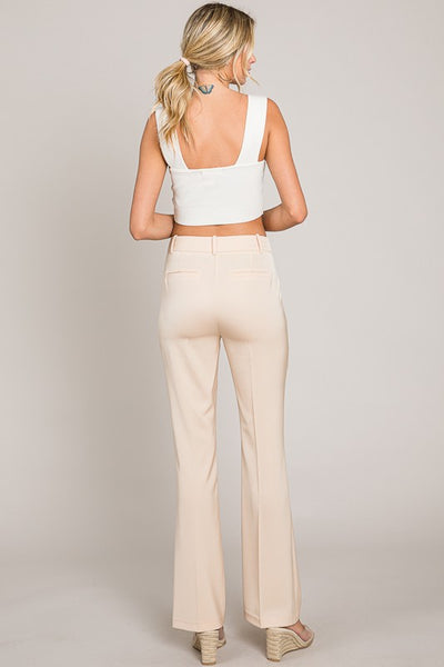 Satin Flared Trousers Pants