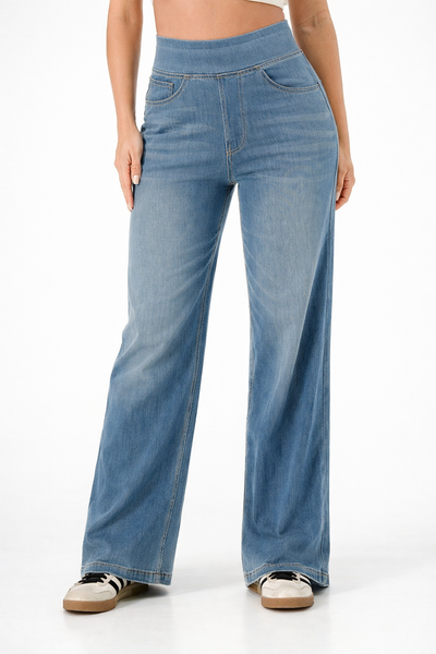 Ultra Soft Tencel Denim Pull On Wideleg Jeans