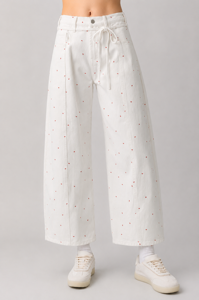 Jeans Barrel Estampado Mini Bow