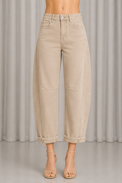 Soft Denim Barrel Jeans