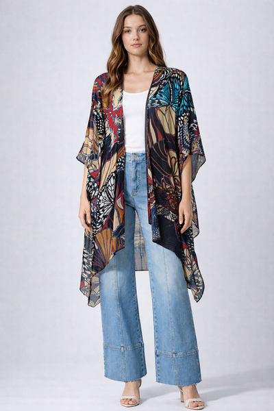 Midnight Monarch Summer Kimono