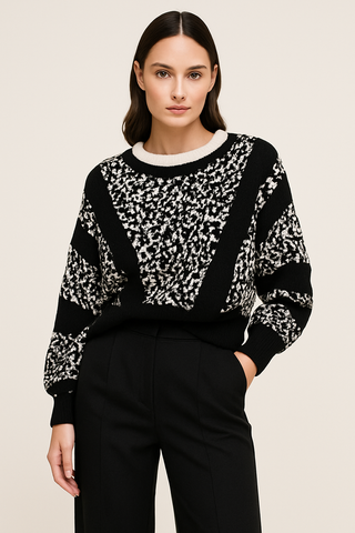 Dolman Sleeve Jacquard Sweater
