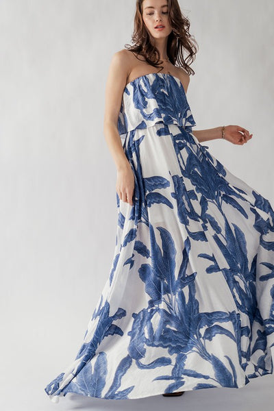 Maxi Vestido Floral StrapLess