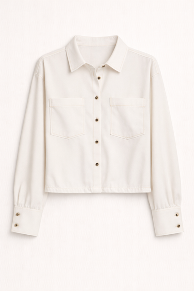 Super Stretch Denim Contrast Topstitched Shirt