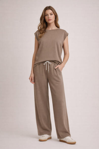 Super Soft Scuba Drawstring Wideleg Pants