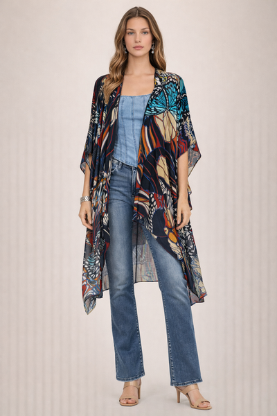 Midnight Monarch Summer Kimono