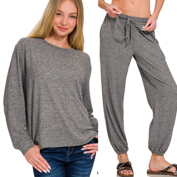 Super Soft Melange Hacci Lounge Pajama Set