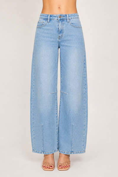Stretch Denim Barrel Jeans