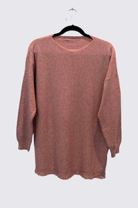 Knit Tunic Fringe Sweater