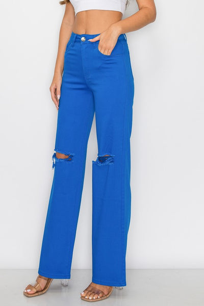 Super Stretch High Rise Wide Leg Jeans