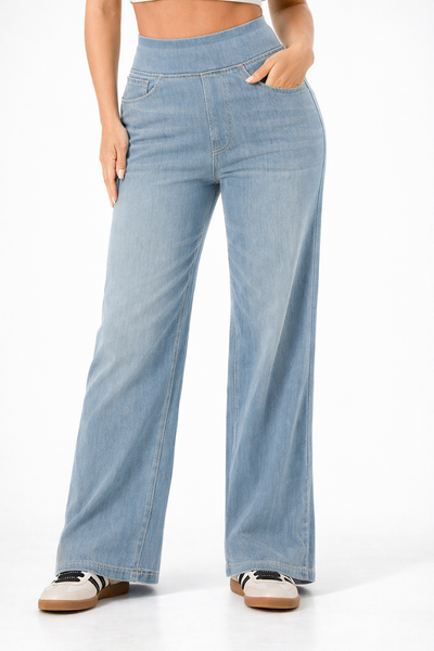 Ultra Soft Tencel Denim Pull On Wideleg Jeans