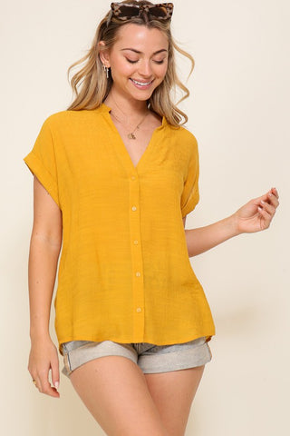 Linen Blend Cap Sleeve Top