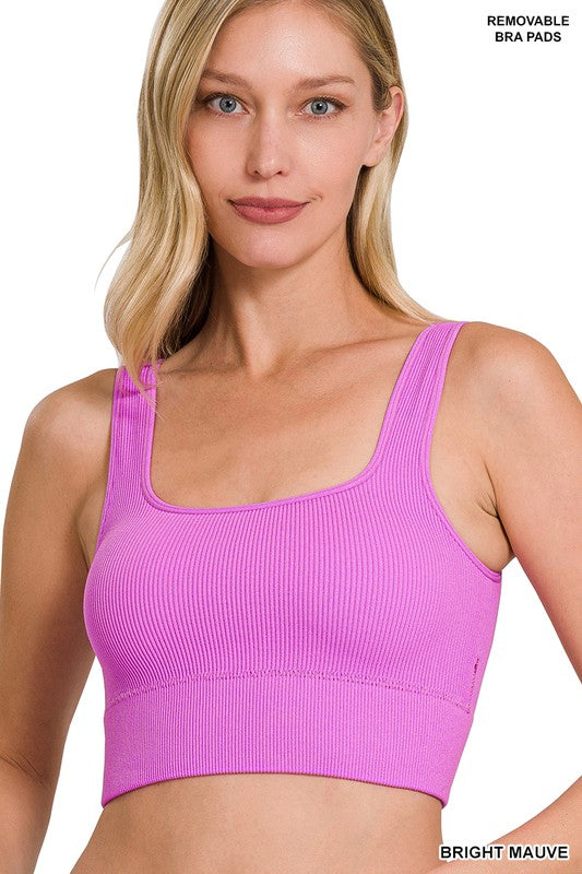 Ribbed Tank Top (Removable Bra Pads)