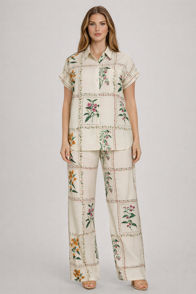 Breathable Flower Print Pants