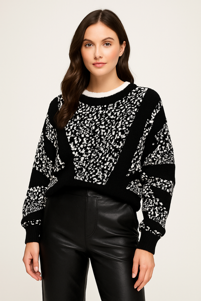 Dolman Sleeve Jacquard Sweater