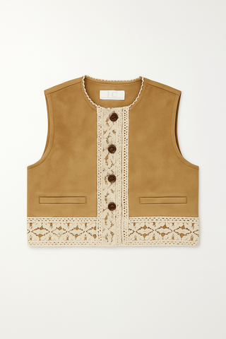 Chaleco Suede y Crochet