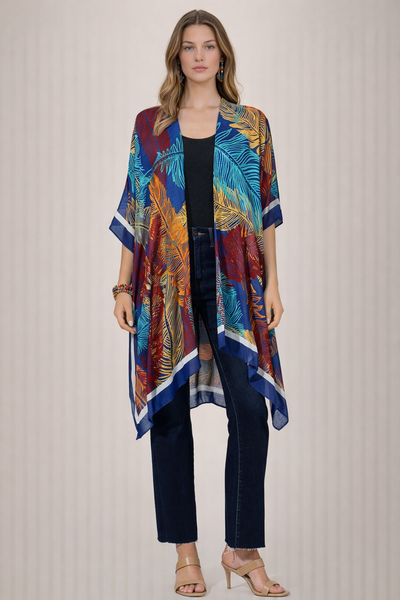 Abstract Feather Summer  Kimono