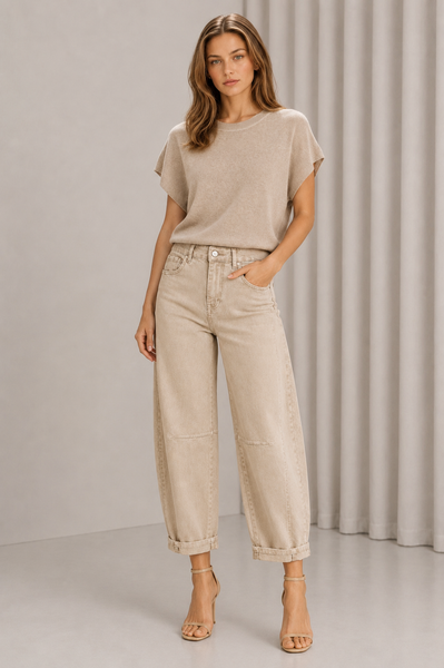 Soft Denim Barrel Jeans