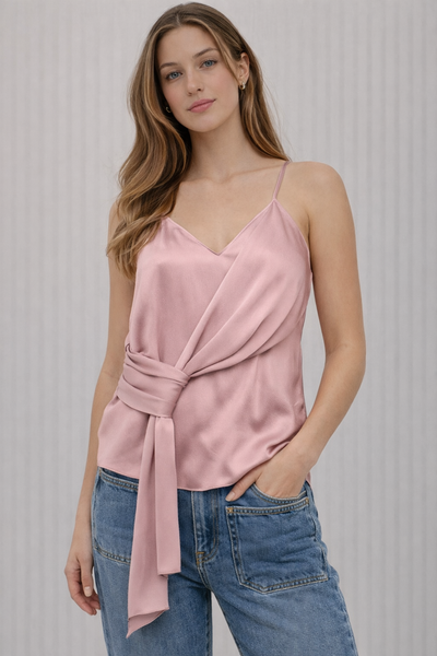 Hammer Satin V-neck Top