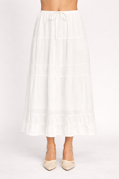 Linen Blend Maxi Skirt