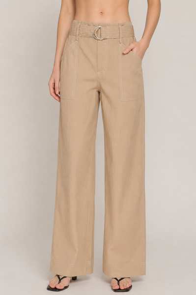 Pantalón de Pierna Ancha con Cinturón