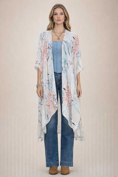 Airy Floral Summer Kimono