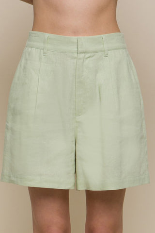 Shorts con Pinza de Lino Blend