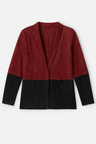 Suede ColorBlock Blazer