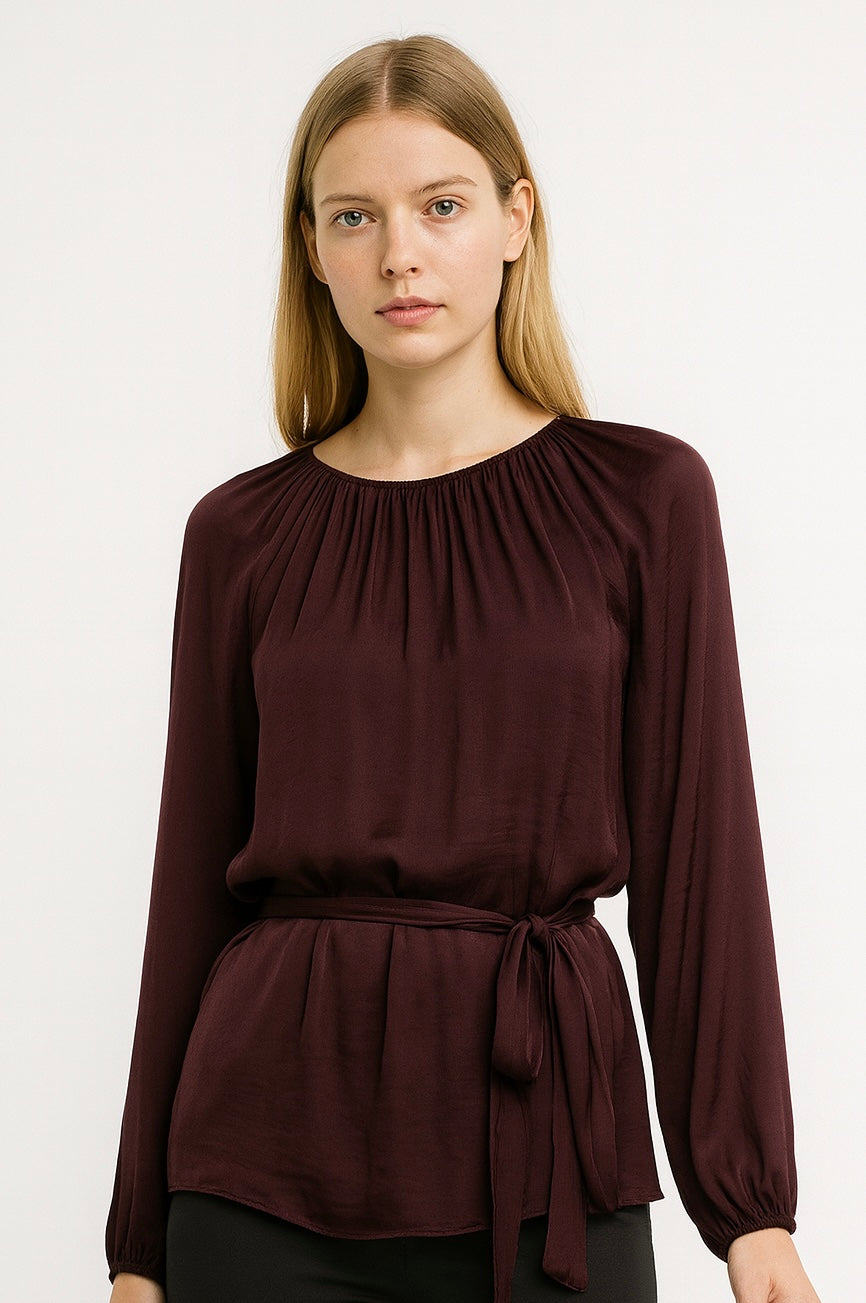Satin Long Sleeve Blouse