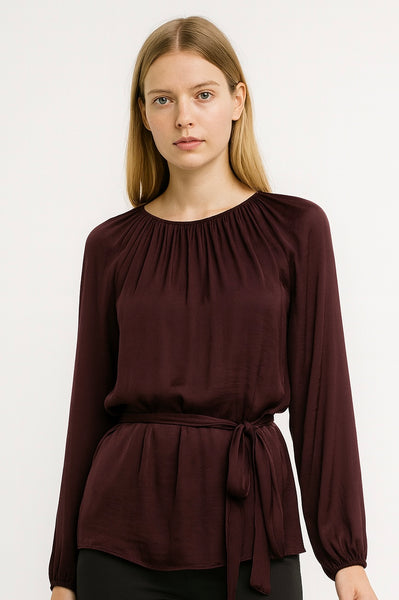 Satin Long Sleeve Blouse