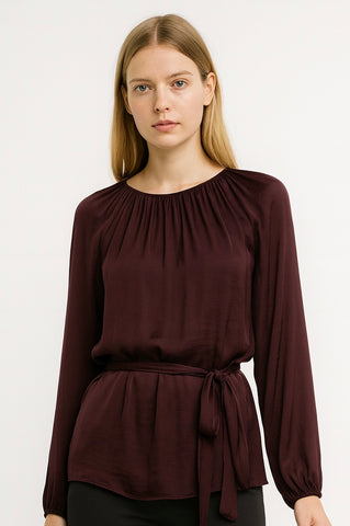Satin Long Sleeve Blouse