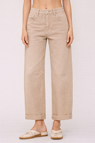 Barrel-leg  Denim Pants