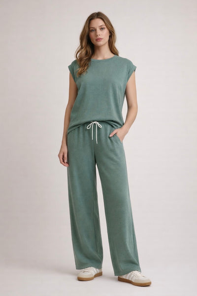 Super Soft Scuba Drawstring Wideleg Pants