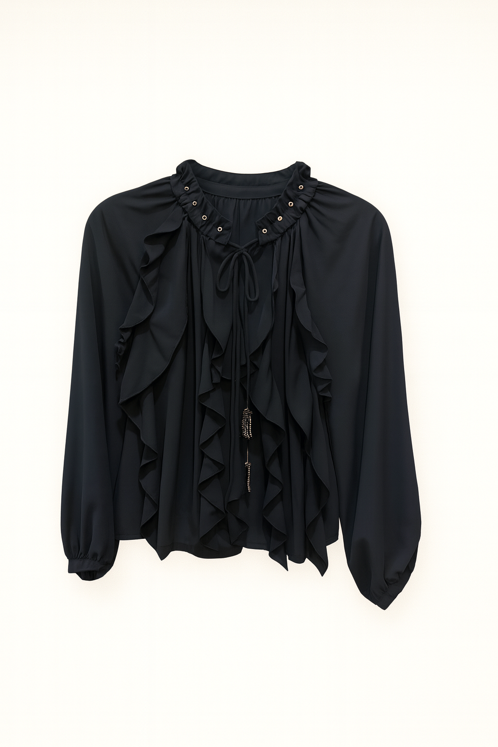 Blusa Olanes y Beads Manga Larga