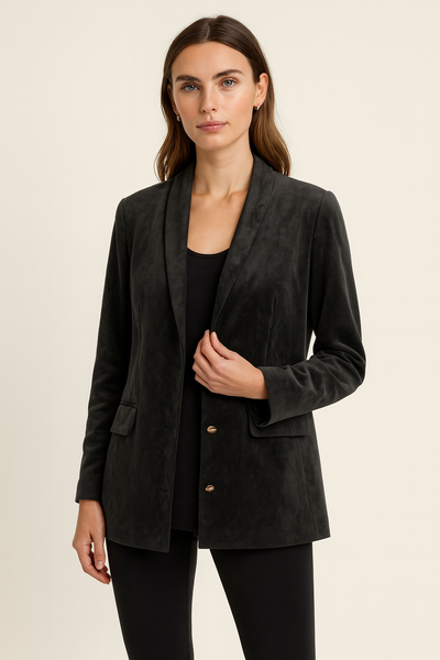 Faux Suede Blazer Jacket