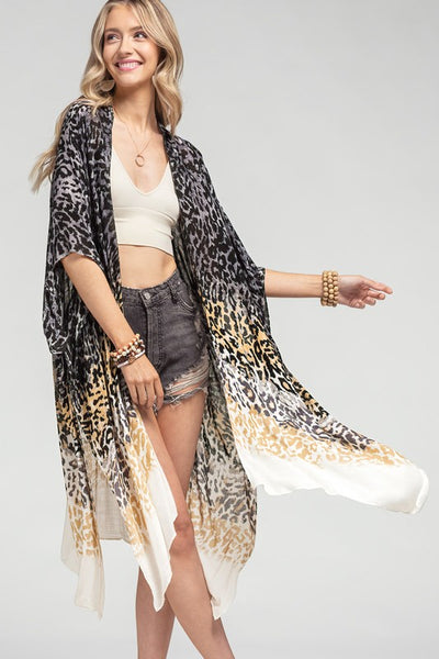 Leopard Ombre Summer Kimono