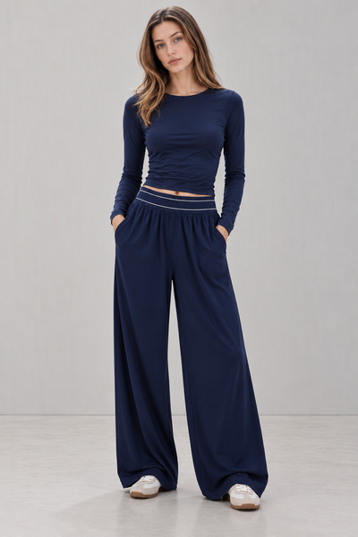 Pantalon Athleisure Ancho de Cintura Elastica