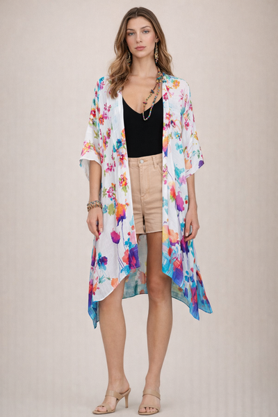 Wildflower Splash Summer Kimono