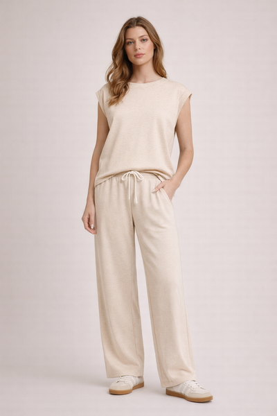 Super Soft Scuba Drawstring Wideleg Pants