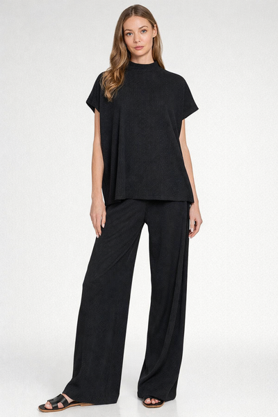 Ribbed Short Sleeve Tee & Pants Set