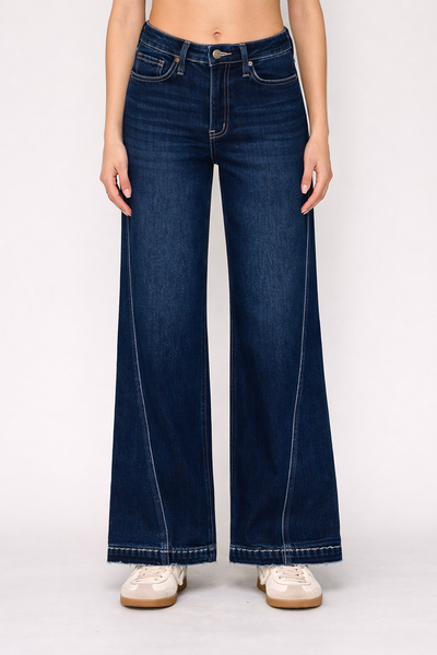 Stretch Denim Wide Leg Denim Jeans