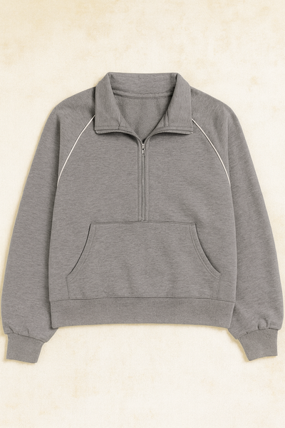 Soft Scuba Knit Comfy Track Sweatshirt