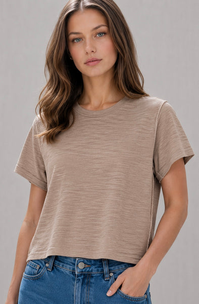 Playera Básica Slub Manga Corta