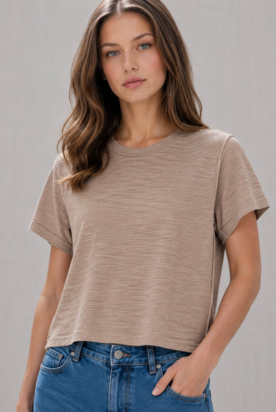 Playera Básica Slub Manga Corta