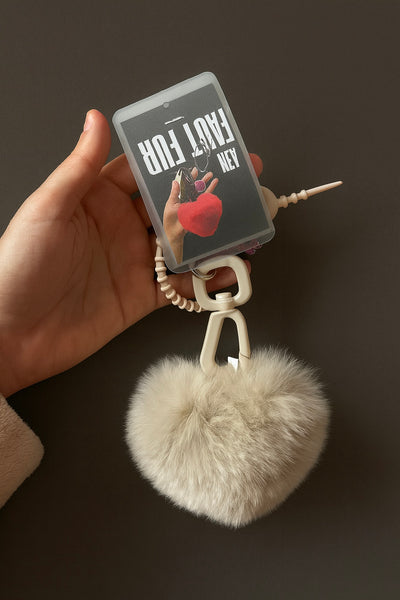 Heart Soft Faux Fur Keychains/ Bag Charm