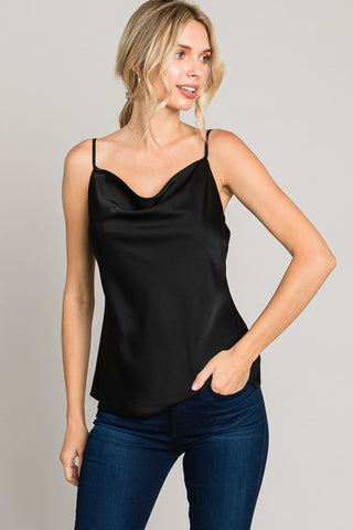 Satin Cowl Neck Cami Top