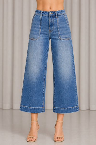 Pantalon de Mezclilla Cropped WideLeg